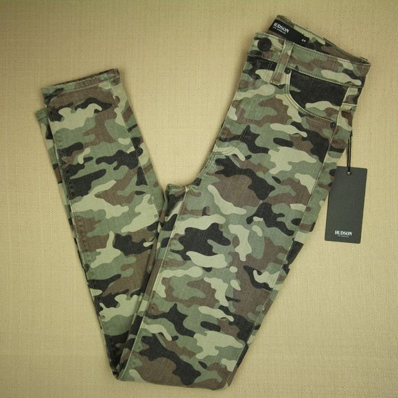 Hudson Barbara High Waist Super Skinny Ankle Jeans Women's Sz 24 Camouflage NWT - Picture 3 of 12